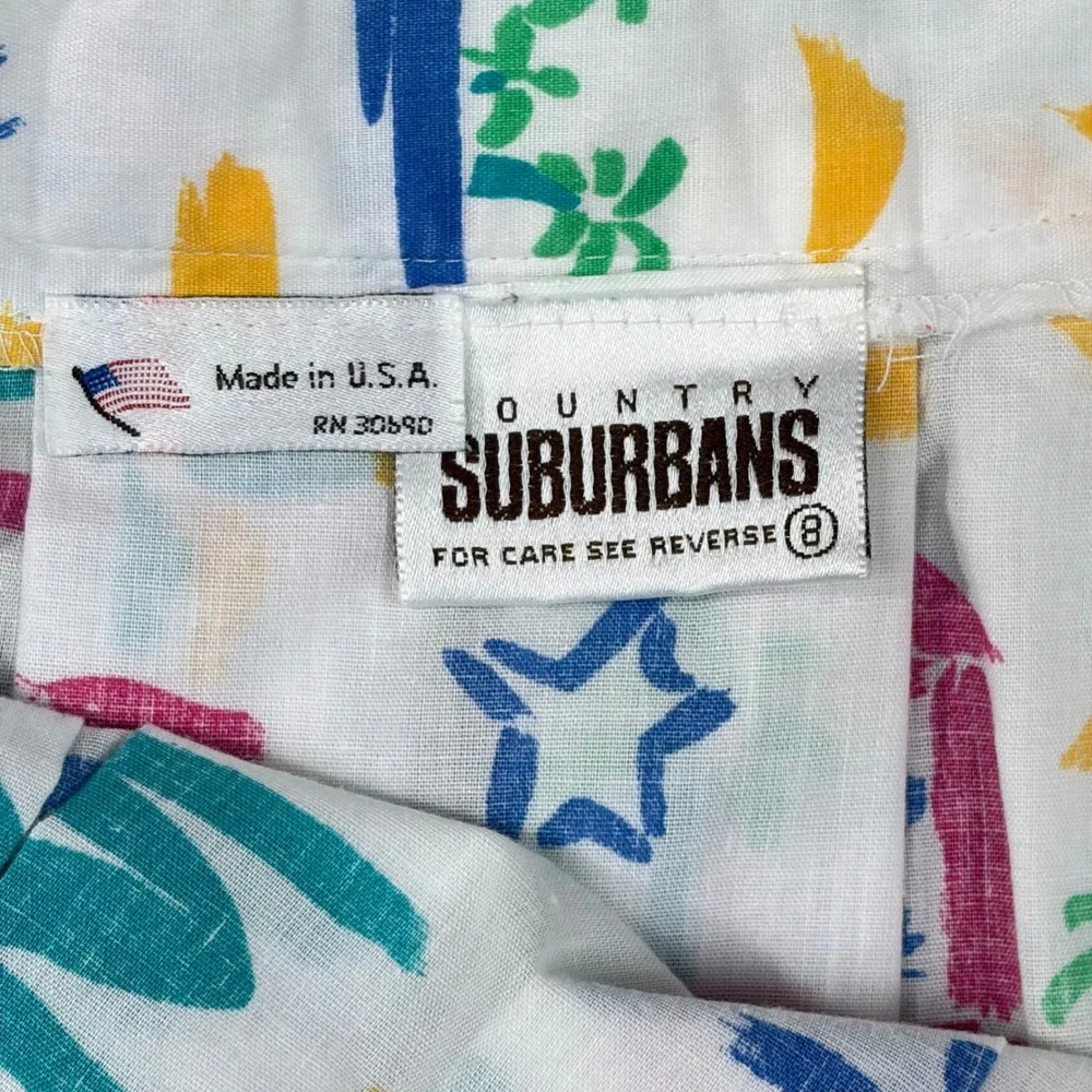 Vintage Country Suburbans 2 Piece Set Tropical Flamingo Skirt Shirt Set‎ Size 8